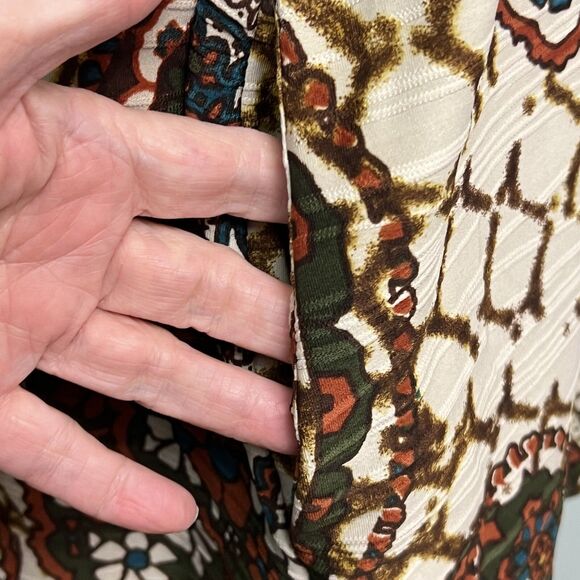 Long Blazer Jacket Multiples Top Brown Cream Teal Paisley NWT Plus Sz 2X - Picture 5 of 12
